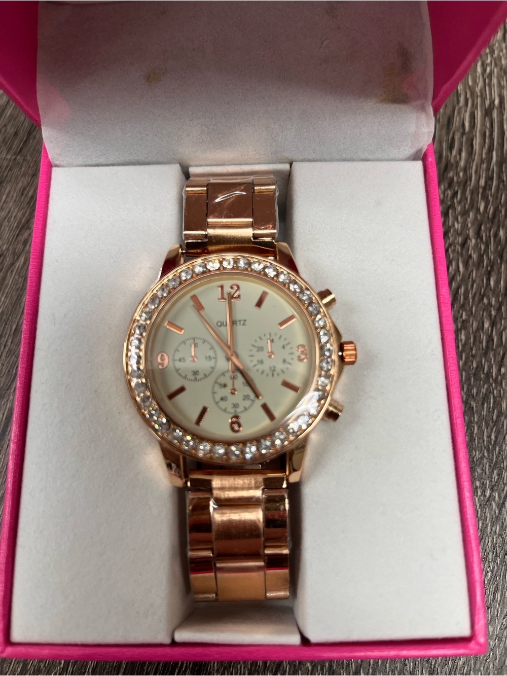 Crystal-Accent Rose Gold Women's Quartz Watch
